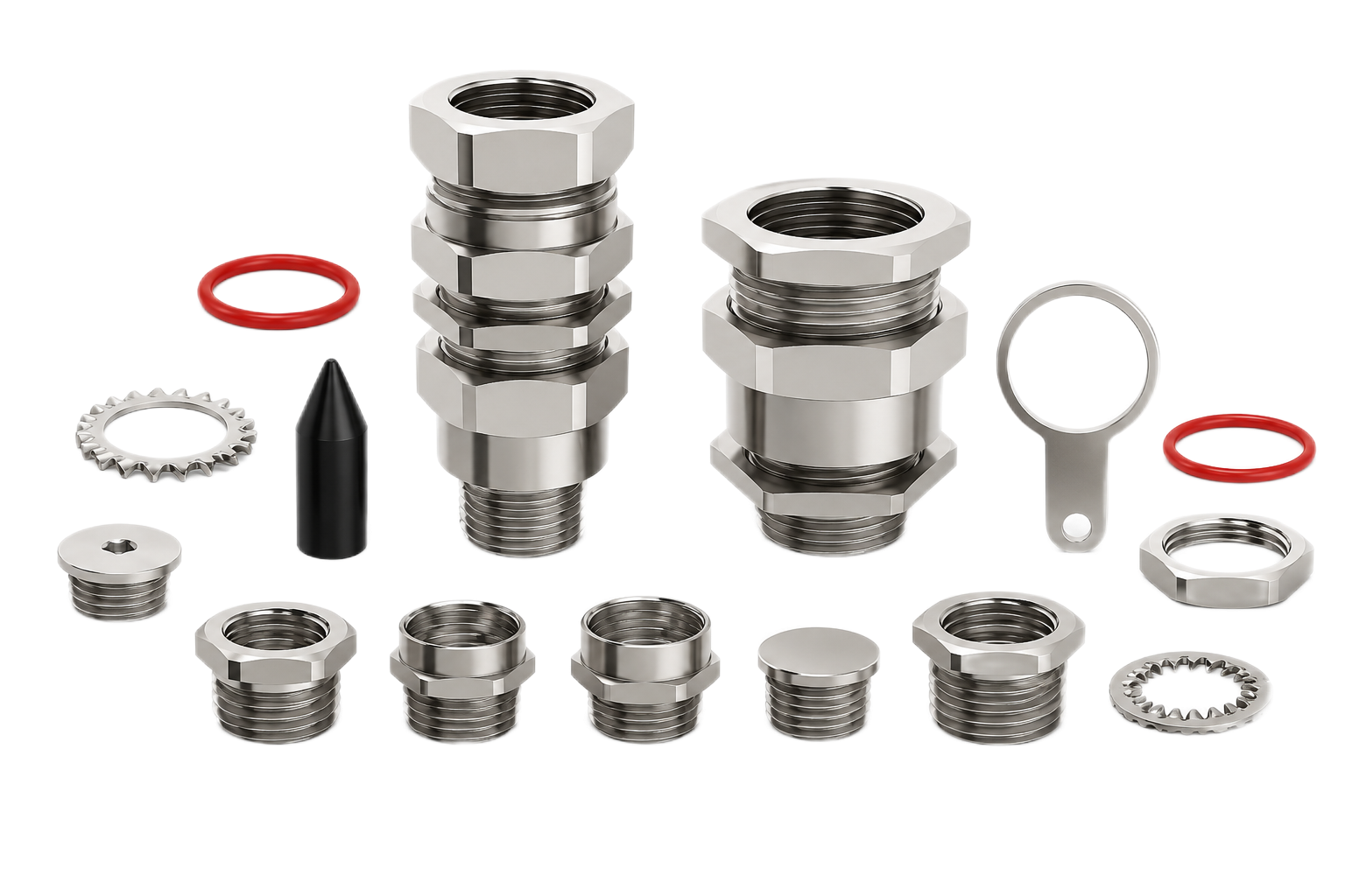 Brass Nickle Plated (BNP) Cable Glands and Accessories 	