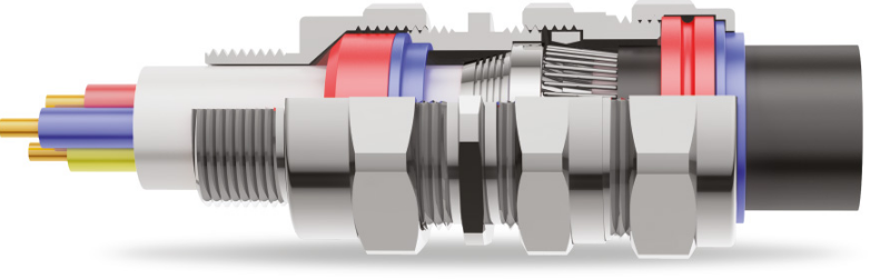 E1FUNV  Double Compression Cable Gland (BNP) (NPT Thread) 						