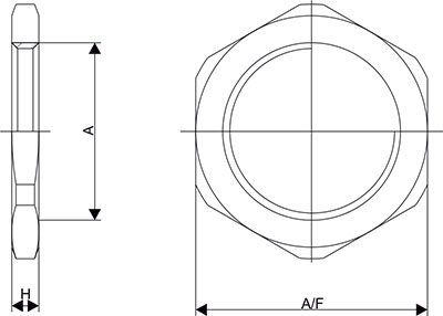 Locknut Brass Nickle Plated (Metric)